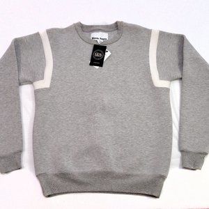 BLACK APPLE Light Grey & white Crewneck Sweatshirt
